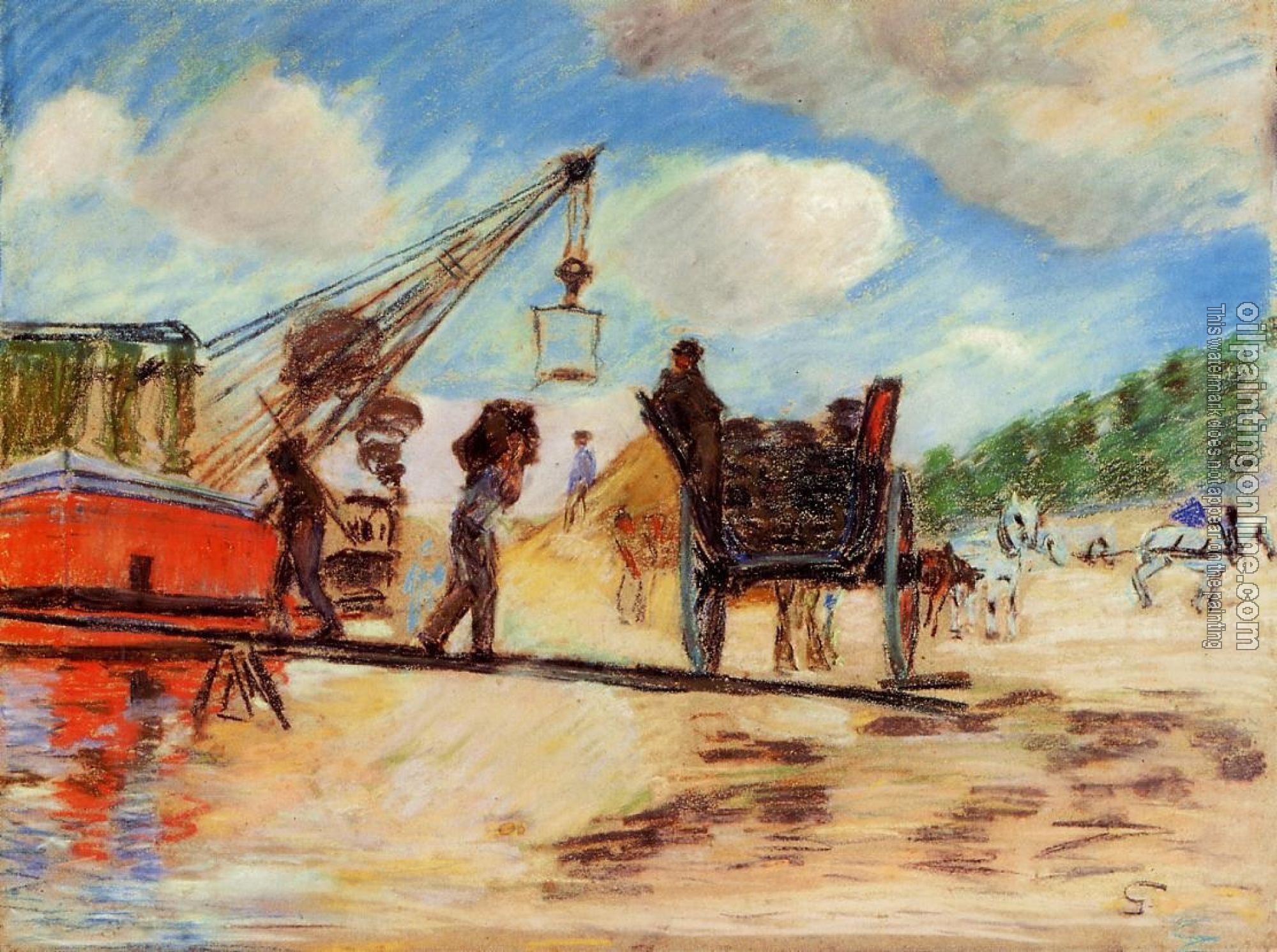 Guillaumin, Armand - Le Charrois au bord de la Seine